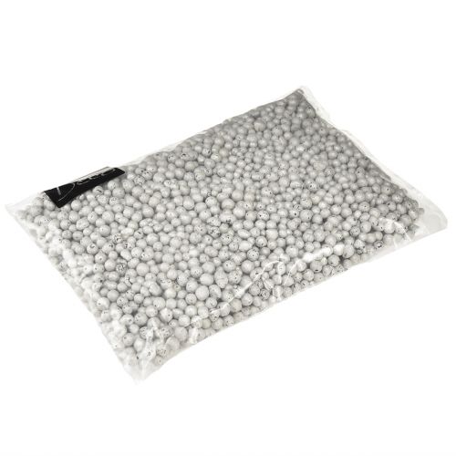 Product Brilliant decorative beads 4mm - 8mm white 1l