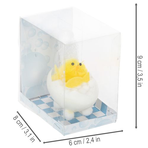 Product Easter chick decoration, chenille chick in the bathtub, yellow, 9cm
