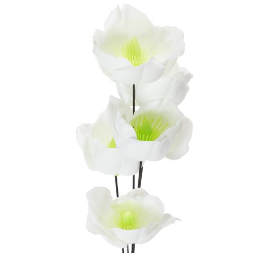 Christmas rose on wire, white, 50 pieces