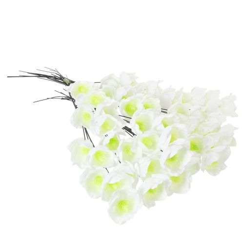 Product Christmas rose on wire, white, 50 pieces