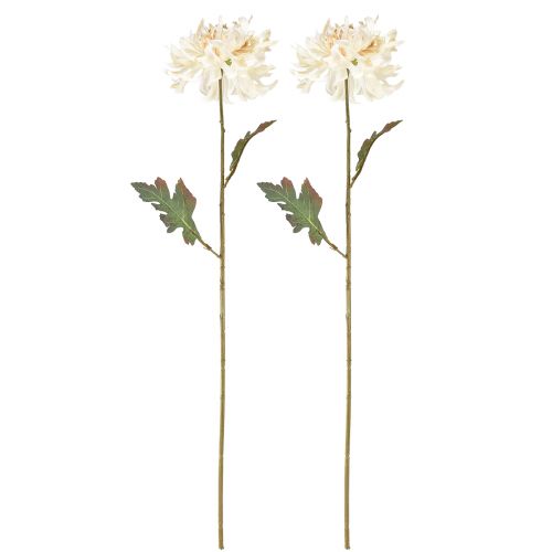 Product Chrysanthemums Artificial Decorative Flowers Cream L72cm 2pcs