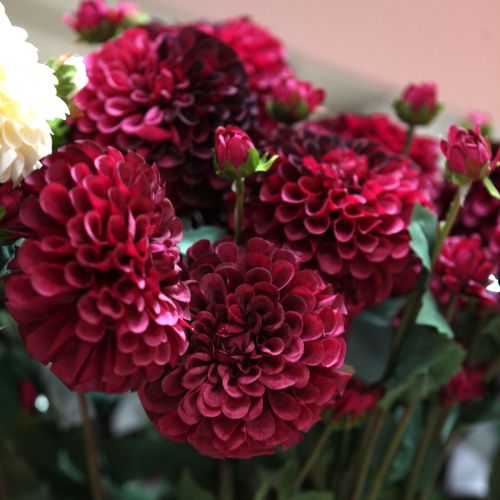 Product Dahlia artificial flowers with purple blossom Ø10cm L80cm 2pcs