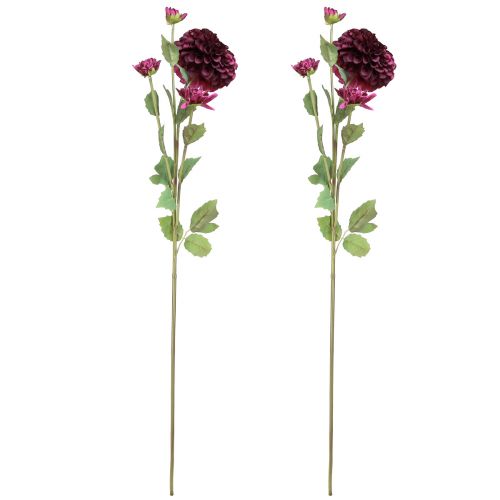 Product Dahlia artificial flowers with purple blossom Ø10cm L80cm 2pcs