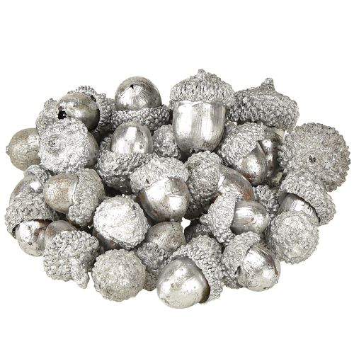 Product Decorative acorns silver, Advent decoration, natural autumn fruits, country house Ø1.5 – 2.5cm L1.5 – 3cm 300g