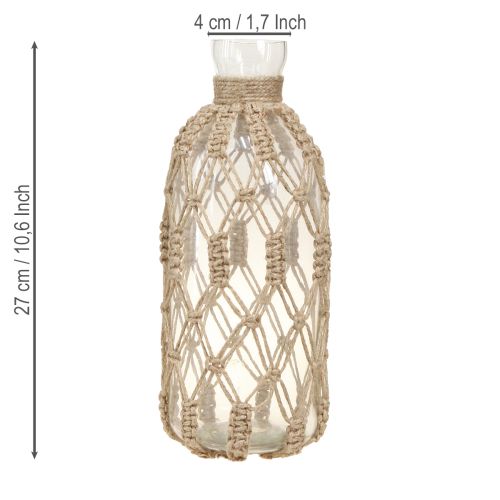 Product Decorative Bottle Glass Macrame Bottle Vase Ø10cm H27cm
