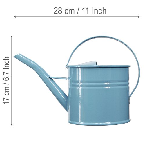 Decorative Watering Can Flower Pot Blue Metal 28x13x17cm 1.25l Garden Balcony Decoration | Floristik24.ie