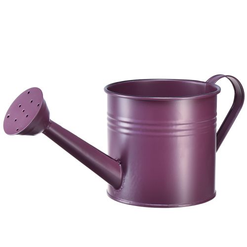 Product Decorative watering can purple metal planter Ø13.5cm H12.5cm