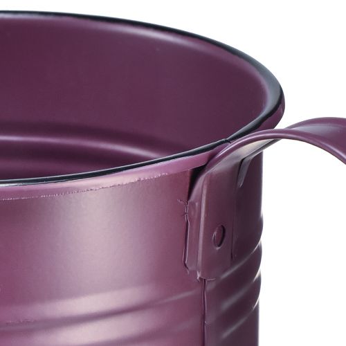 Product Decorative watering can purple metal planter Ø13.5cm H12.5cm