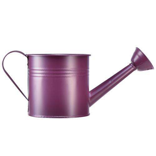 Product Decorative watering can purple metal planter Ø13.5cm H12.5cm
