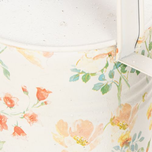 Vintage decorative metal watering can with rose motif, summer garden decoration, nostalgic planting can, H31.5 cm | Floristik24.ie