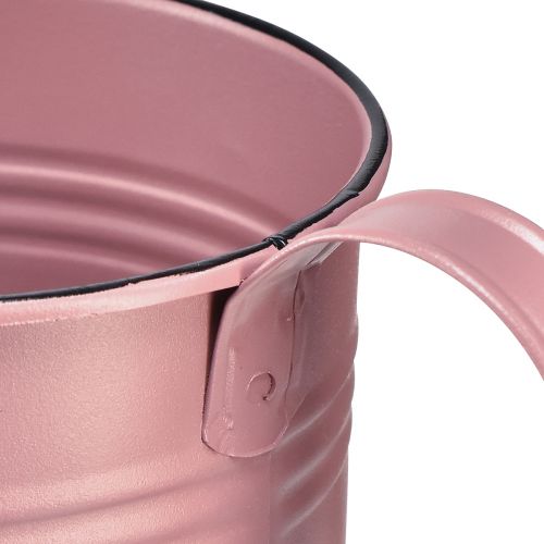 Product Decorative watering can pink metal planter Ø13.5cm H12.5cm