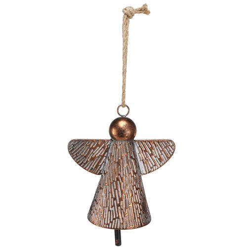 Product Decorative Bell Guardian Angel Metal Bronze 19.5x12x19cm Vintage Shabby Chic Room Decoration