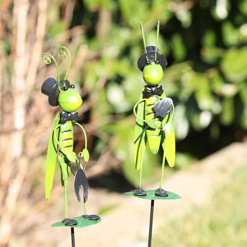 Decoration Grasshopper on Stick Garden Decoration Metal Assorted 77cm 2pcs