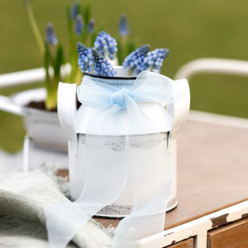 Product Decorative metal jug with handles, white and black, 13cm high, 2 pieces