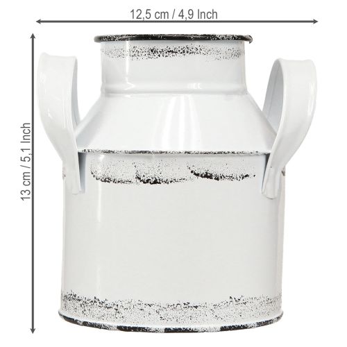 Decorative metal jug with handles, white and black, 13cm high, 2 pieces | Floristik24.ie