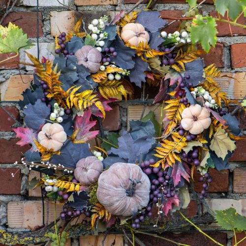 Decorative wreath vine leaves and grapes autumn wreath grapevines Ø60cm