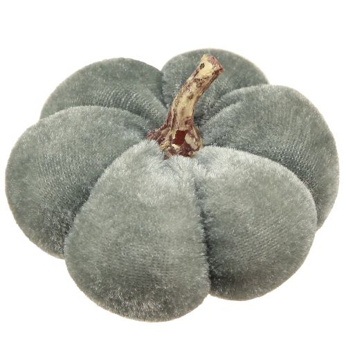 Product Decorative Pumpkins Fabric Velvet Cream Grey Autumn Ø7cm 9 pcs