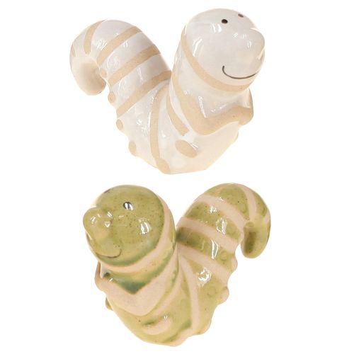 Floristik24 Funny worm decoration ceramic caterpillar hanging decoration pot 9x6cm 2pcs