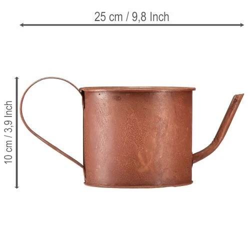 Decorative rust watering can planter metal Ø12.5cm H10.5cm | Floristik24.ie