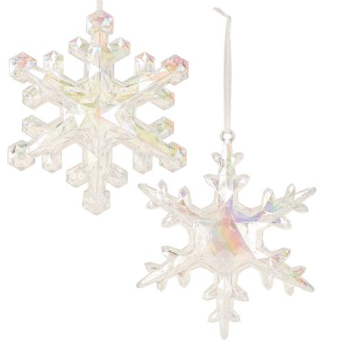 Product Decorative Snowflakes, Winter Decoration, Iridescent, Ø14–15cm, 2 pieces