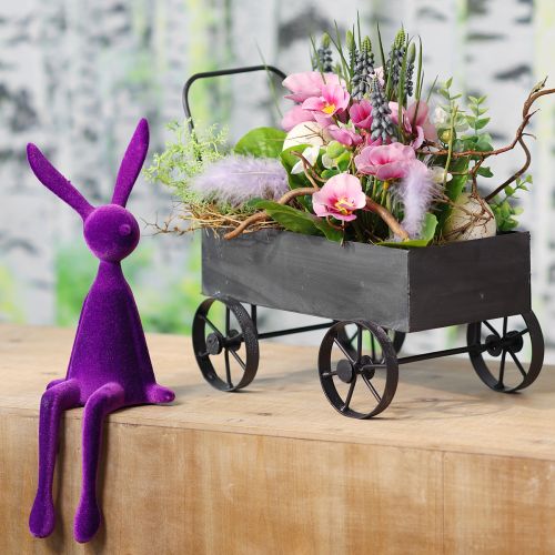Product Decorative Wheelbarrow Planter Metal Anthracite L30cm