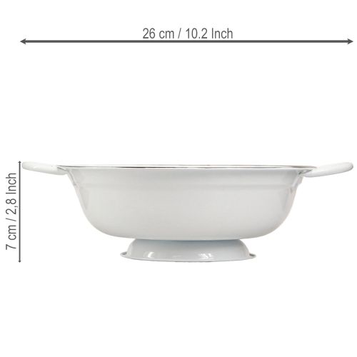 Product Decorative metal bowl in white and black vintage style, Ø20.5cm, 3 pieces