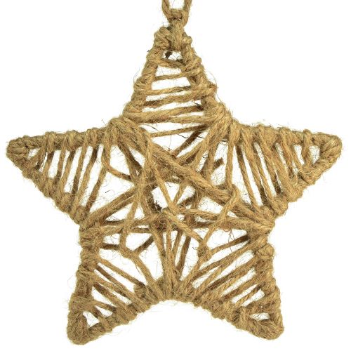 Product Decorative star for hanging jute star natural Ø18cm 4 pcs