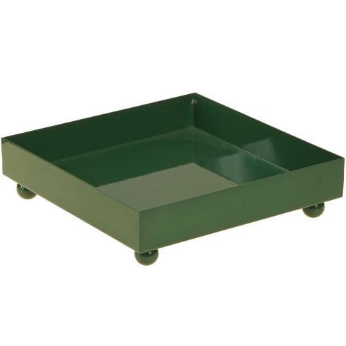 Product Decorative tray square metal tray green 15×15cm 2pcs