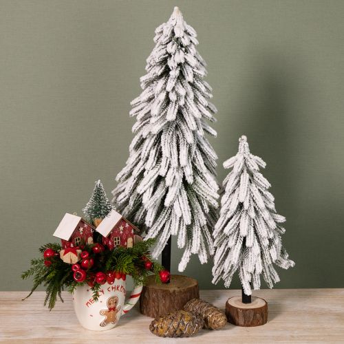 Floristik24 Decorative Christmas tree snow-covered base with bark Ø20cm H50cm