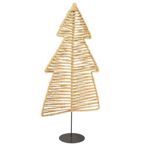 Decorative Christmas tree black natural metal raffia 30×11.5×60cm