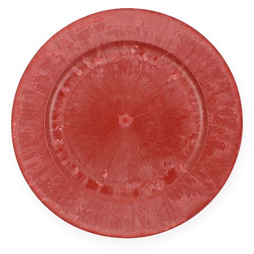 Floristik24.ie Decorative plate red Ø 30cm25414