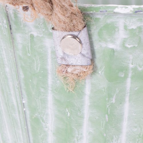 Product Decorative pot, metal bucket for planting, planter with handles, pink/green/yellow shabby chic Ø15cm H13cm 3-piece set