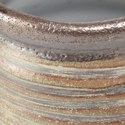 Product Decorative Planter Ceramic Metallic Brown Grey 10.5×10cm 2pcs