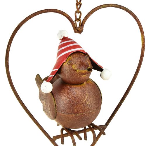 Floristik24 Decorative bird metal for hanging garden decoration rust red-white 15×21cm 2pcs