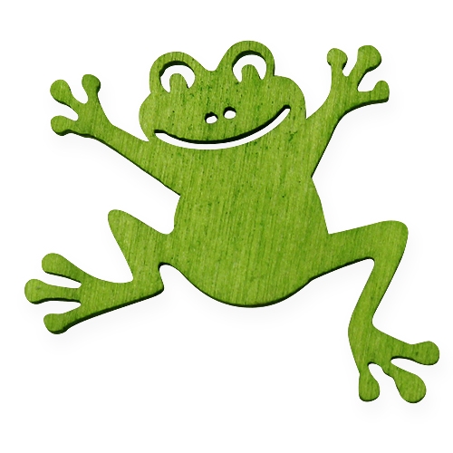Floristik24 Scatter decoration wooden frog green 4cm 72 pcs