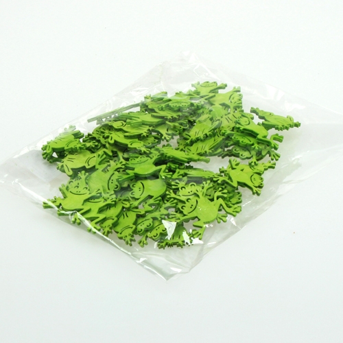 Floristik24 Scatter decoration wooden frog green 4cm 72 pcs