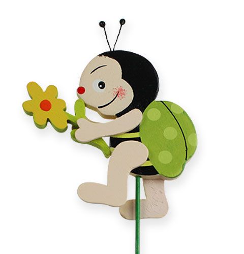 Floristik24 Wooden beetle on the stick multicolored assorted 7.5cm 24pcs