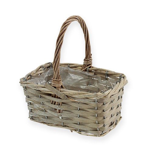 Floristik24 Handle basket 18x12cm gray