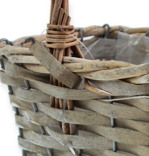 Floristik24 Handle basket 18x12cm gray