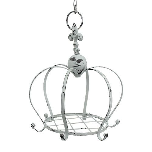 Floristik24 Decorative crown for hanging white Ø20cm