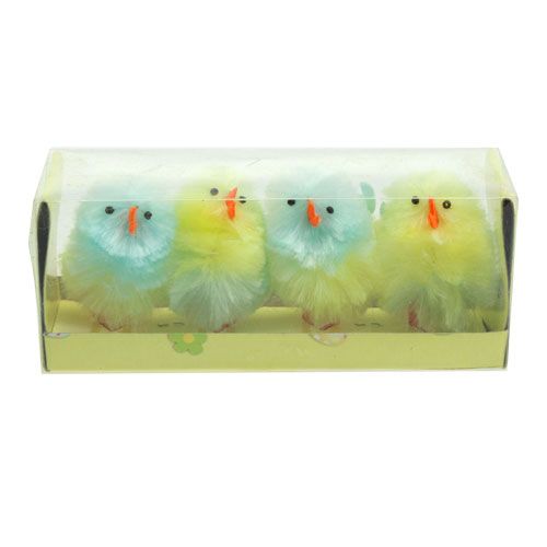 Floristik24 Chenille chicks yellow, blue 5cm 4pcs