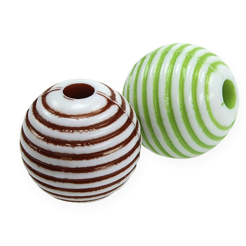 Product Decorative pearls green, brown Ø2cm 53pcs