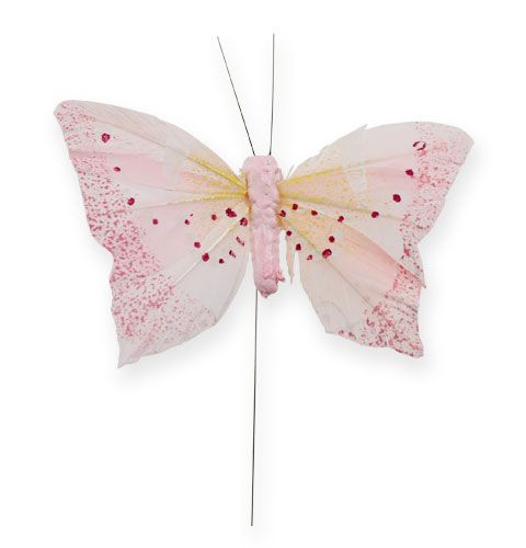 Product Decorative butterfly on wire pastel 8cm 12pcs
