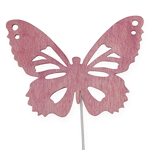 Product Wooden butterflies on wire sort. 8cm 18pcs
