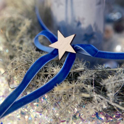 Product Decorative ribbon Velvet velvet ribbon blue 10mm 20m