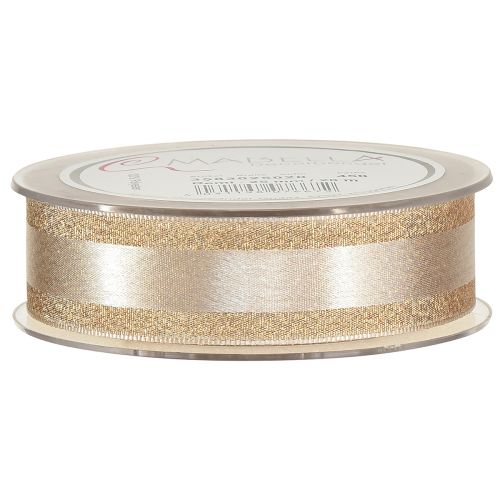 Product Decorative ribbon gold with glitter and stripes gift ribbon 25mm 20m