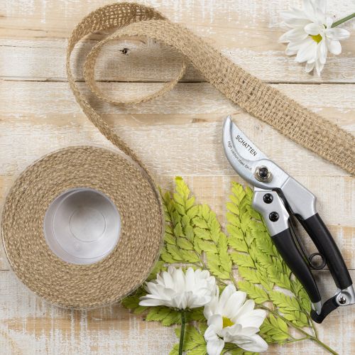 Product Decorative jute ribbon, natural, 25mm; jute ribbon; rustic gift ribbon, 10m