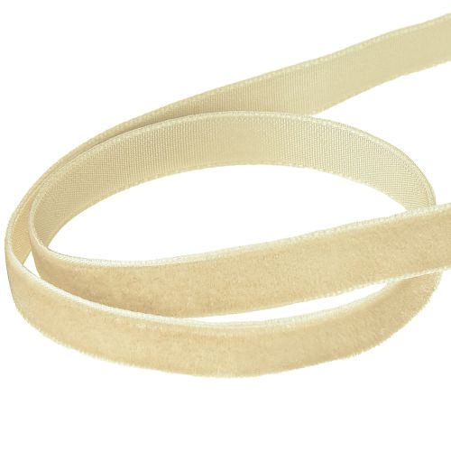 Product Decorative ribbon velvet ribbon gift ribbon Velvet Beige 10mm 20m