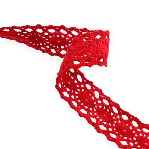 Floristik24 Ribbon lace red 20mm x 2m 2pcs