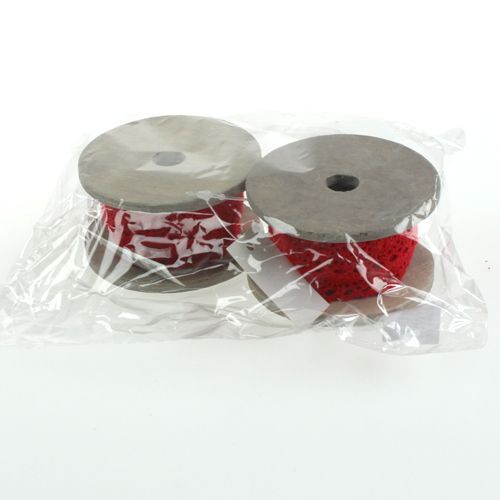 Floristik24 Ribbon lace red 20mm x 2m 2pcs